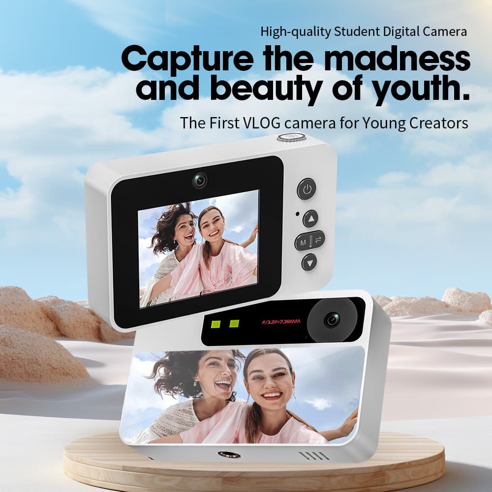 Cross-Border New Built-in Makeup Mirror High-Definition Digital Camera Student Mini Pocket Camera Travel Photo/Video