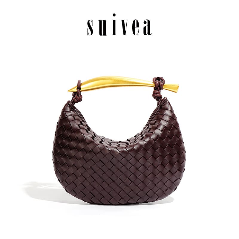 Factory direct supply high-end sardine woven bag metal handle armpit bag foreign trade wholesale portable cross-body dumpling bag