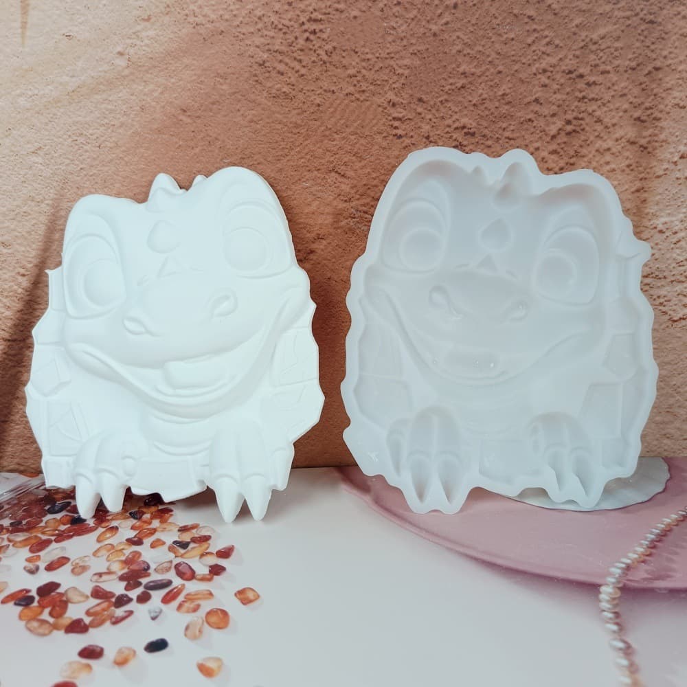 S1855 Wall-Breaking Dinosaur Semi-3D Wall Hanging Decorative Cement Plaster Mold DIY Silicone Mold