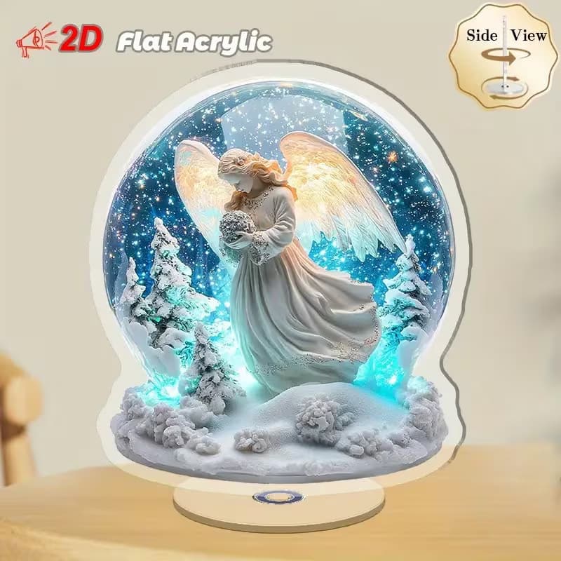 Cross-border 2D Flat Printing 360° Rotating Snow Scene Penguin Cabin Desktop Ornament for Indoor and Outdoor Festivals