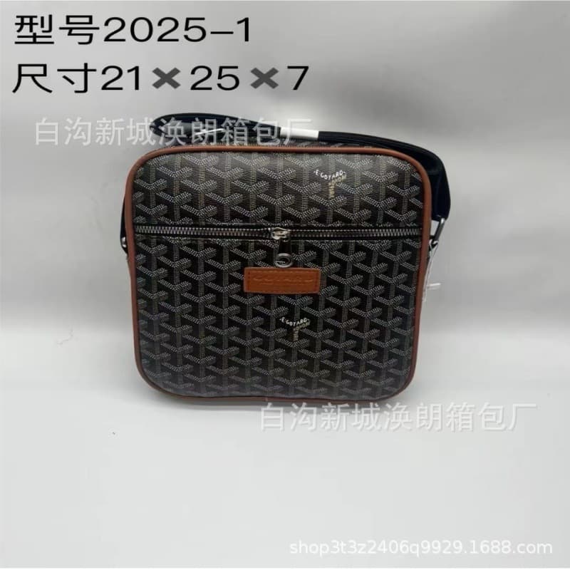 Men's Bag Collection Cross-Border Supply PU Shoulder Bag Leather Business Travel Crossbody Bag Printed Logo Lightweight Bag
