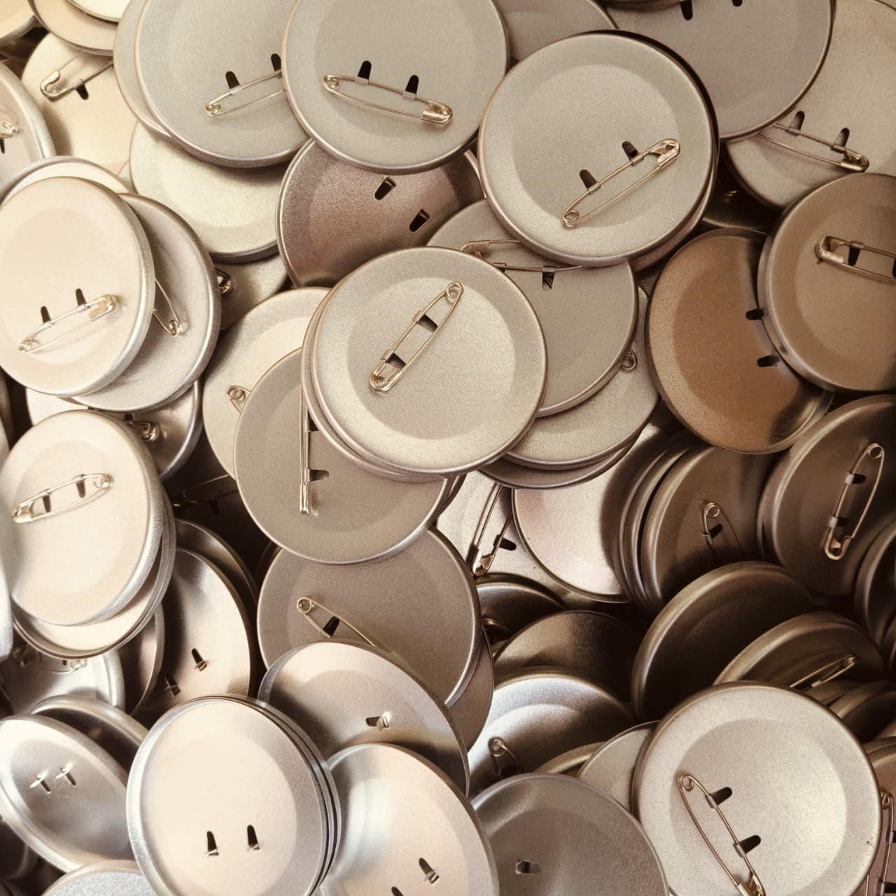 58MM frosted tinplate badge material, rust-proof badge, iron base paperclip badge material
