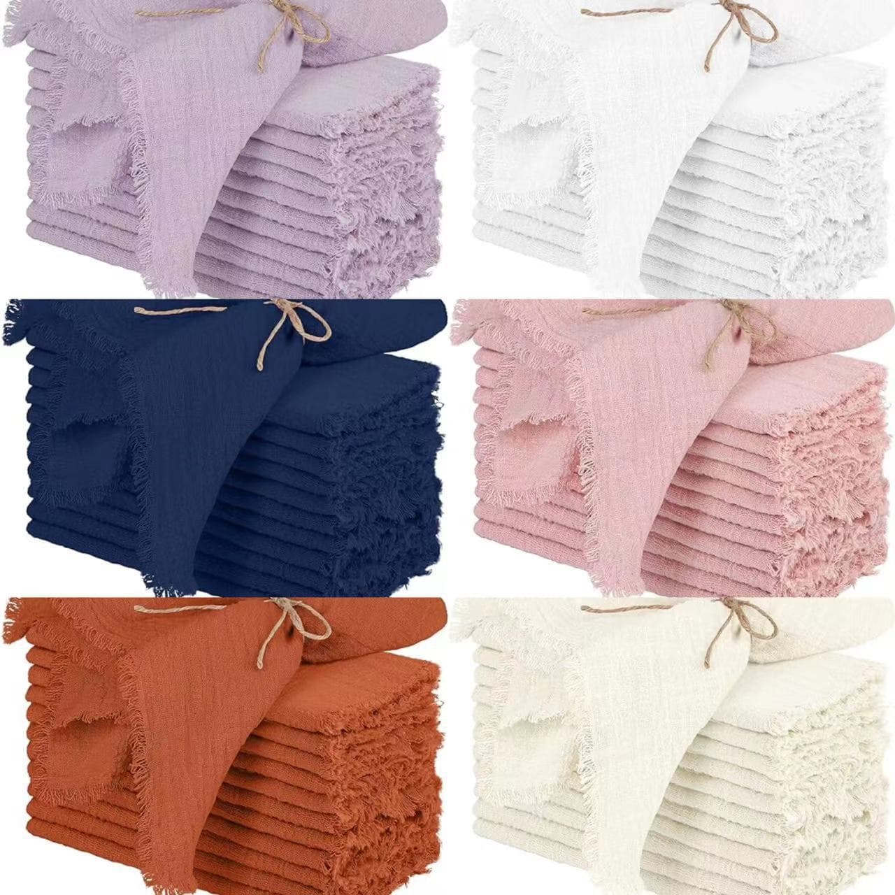 Amazon Washed Linen Fringe Napkin Tablecloth Japanese Pleated Tea Towel Background Cloth Photo Prop