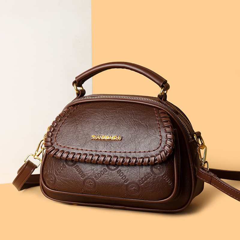 Retro Embossed Color-Block Mini Square Handbag Fashion Wide Strap Shoulder Crossbody Trendy Daily Commute Women's Small Bag