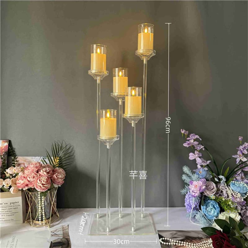 New Large Candle Transparent Acrylic Candle Holder Birthday Party Wedding Hall Decorative Crystal Aisle Guide