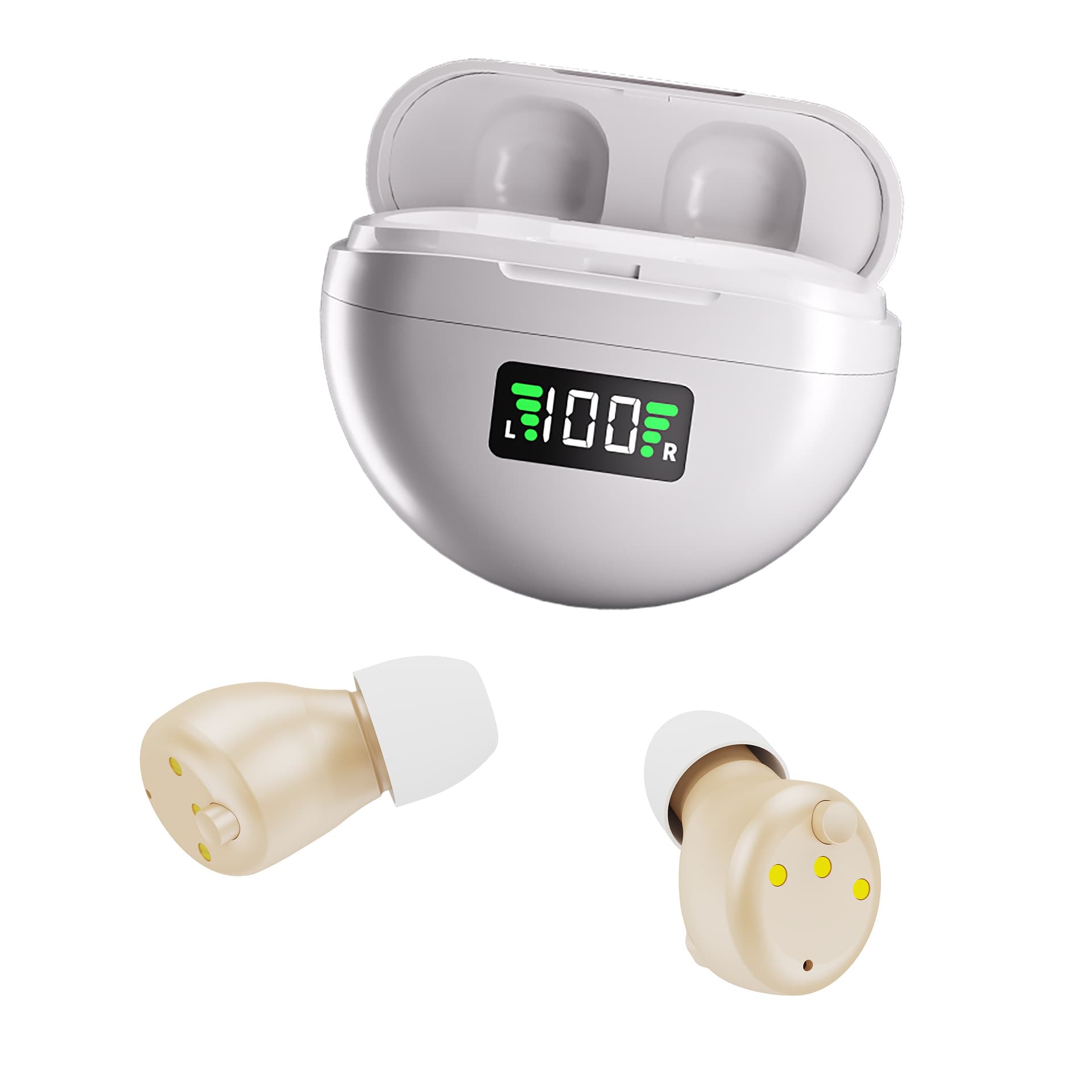 Amazon Current Model Binaural TWS Digital Display Charging Case Digital Noise Reduction Hearing Aid English Version