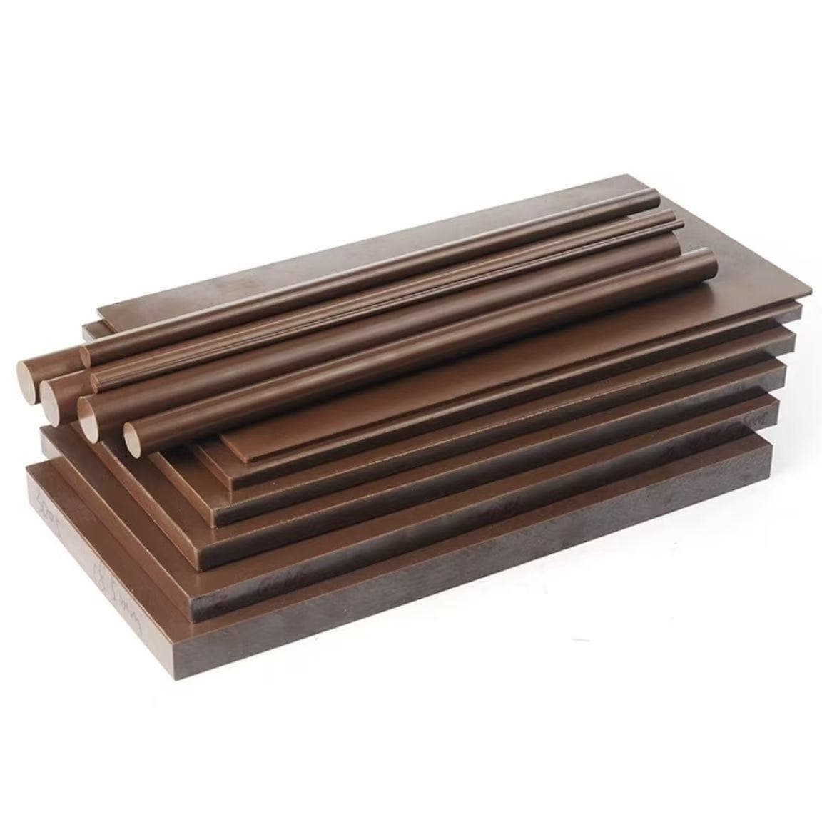 CNC black PI rods, amber PI rods, DuPont USA tan Vespel-SP1 polyimide round rods.