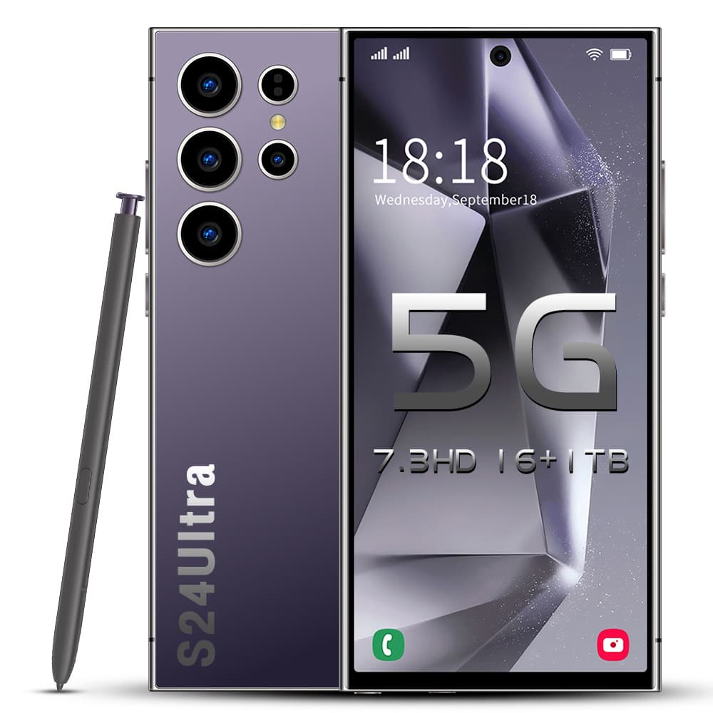 New Cross-Border Hot Selling Smartphone S24 Ultra Built-in Stylus Punch Hole Large Screen High Definition Pixel Factory Direct Supply