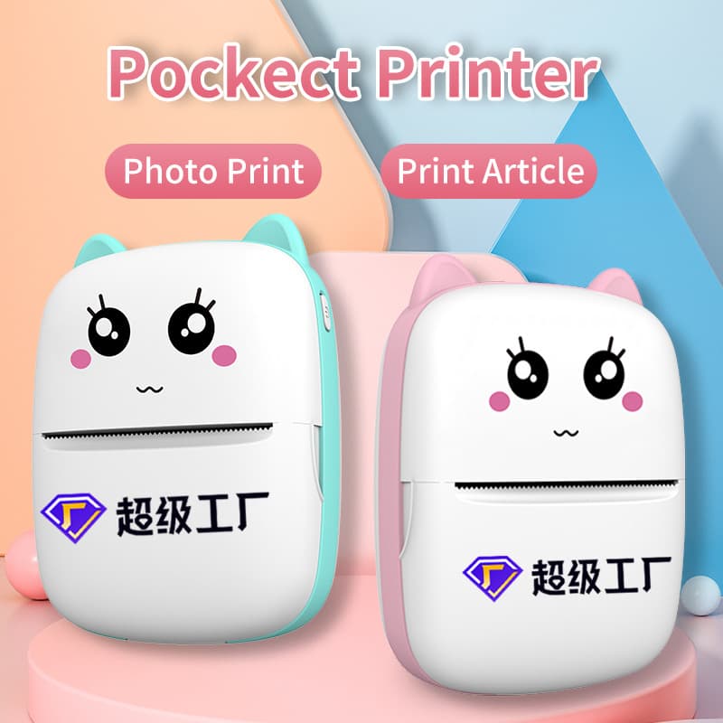 Portable Mini Thermal Printer for Mobile Phone Photo Printing Pocket Size Student Error Question Printing Compact Device