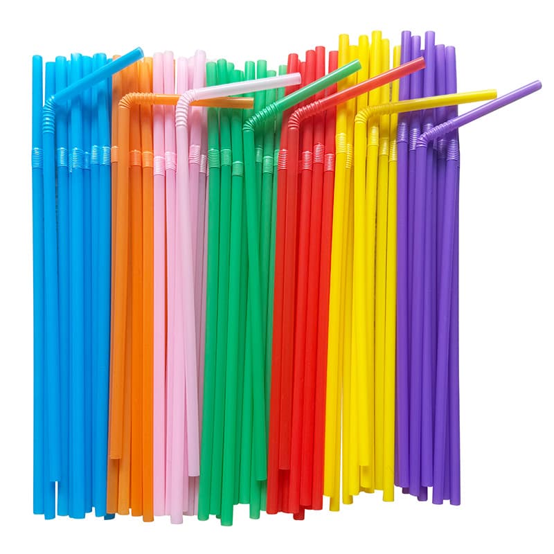 Wholesale Disposable Colored Plastic Straws, Food Grade 5mm Juice Beverage Bendy Small Straws, Flexible