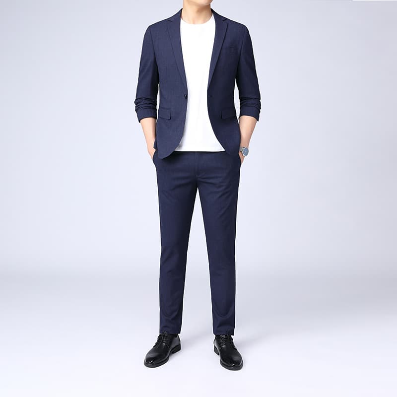 Men's Suit Casual Set Spring Autumn Solid Color Business Fashion Professional Formal Two-Piece Trendy Matching