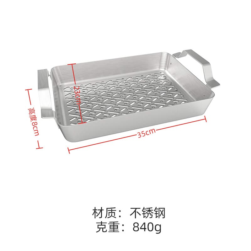 In Stock Roasting Pan Deep Dish Turkey Roaster Outdoor BBQ Grill Pan Stainless Steel for Portable Gas Stove Camping