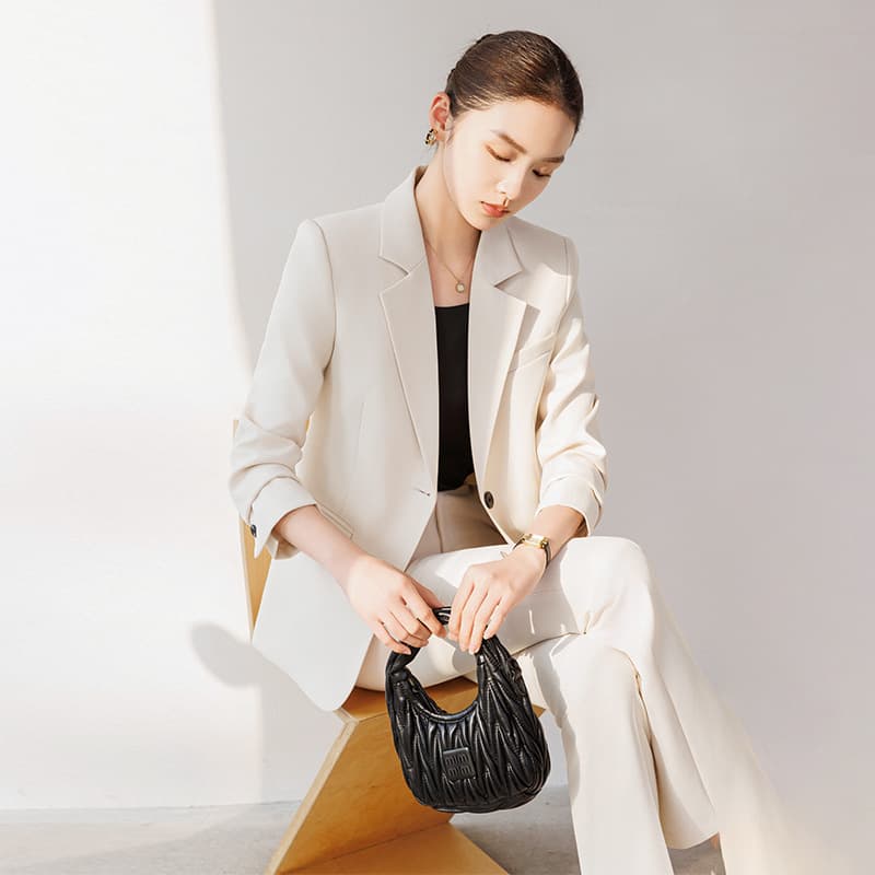 Long-Sleeve Suit Set for Women 2025 Spring Autumn New Style Elegant Teacher Professional Meeting Formal Blazer