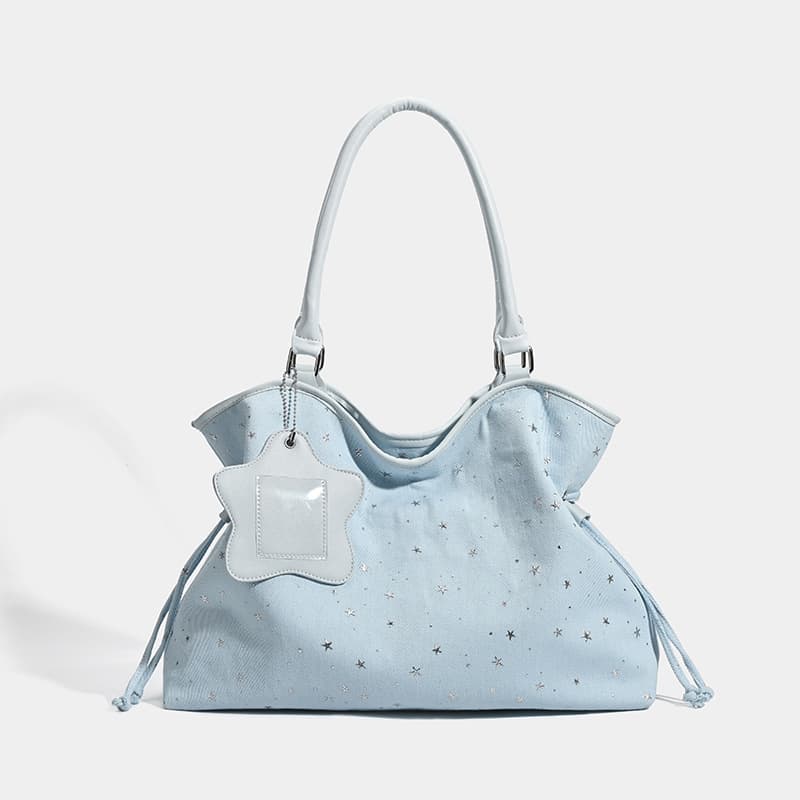 Star Print Tote Bag for Women, Large Capacity Handbag, Niche Design, 2025 New Model, High-End Commuter Tote Bag