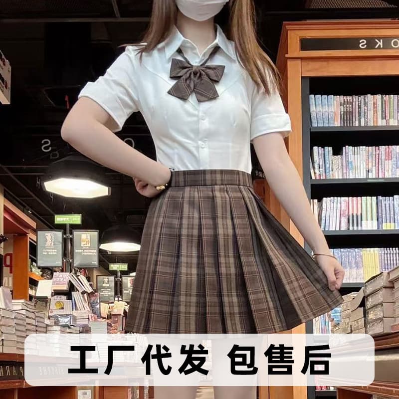 Caramel Croissant JK New Original Short Skirt Authentic Plaid Skirt Pleated Skirt, Campus Brightening