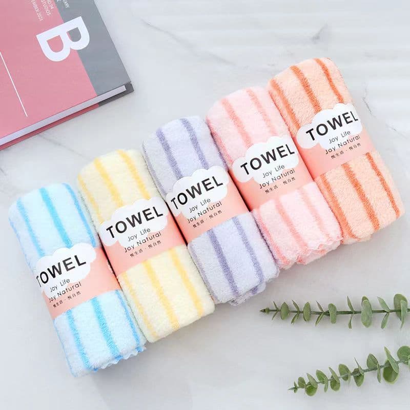 Coral Fleece Towel Soft Absorbent Internet-Famous Coral Fleece Cationic Narrow Strip Towel Multi-Platform Drop Shipping