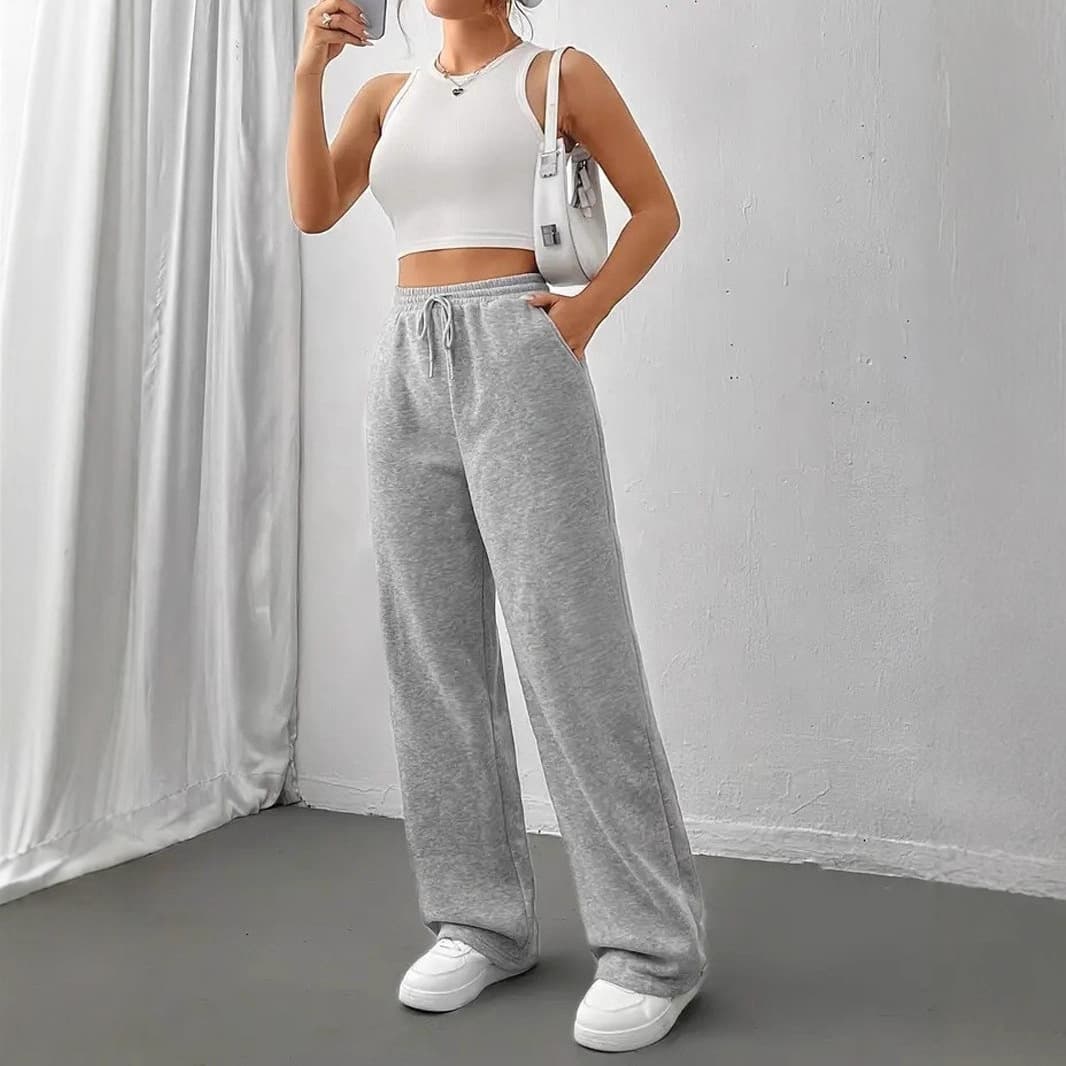 2025 Amazon Europe America foreign trade autumn winter new style cross-border women's clothing loose casual thickened high waist sport sweatpants