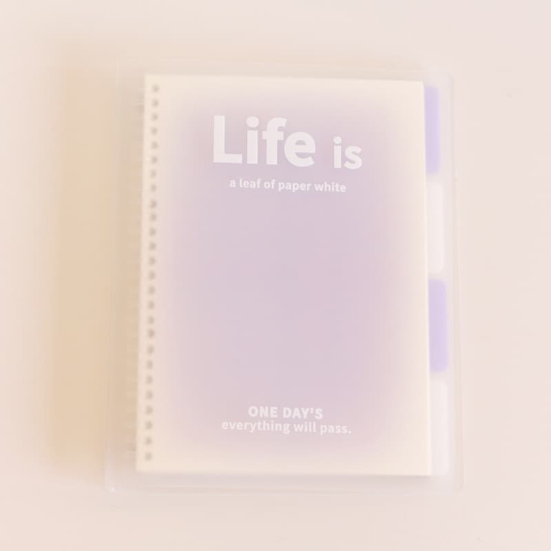 2026-Hole Plastic Loose-Leaf Notebook A5 B5 PP Matte Dreamy Colorful Simple and Fresh Journal