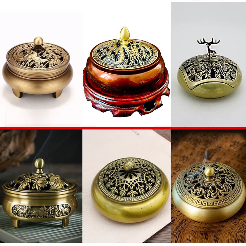 Brass Alloy Incense Burner Home Indoor Sandalwood Plate Incense Burner Incense Mold Aromatherapy Creative Decoration Direct Sales