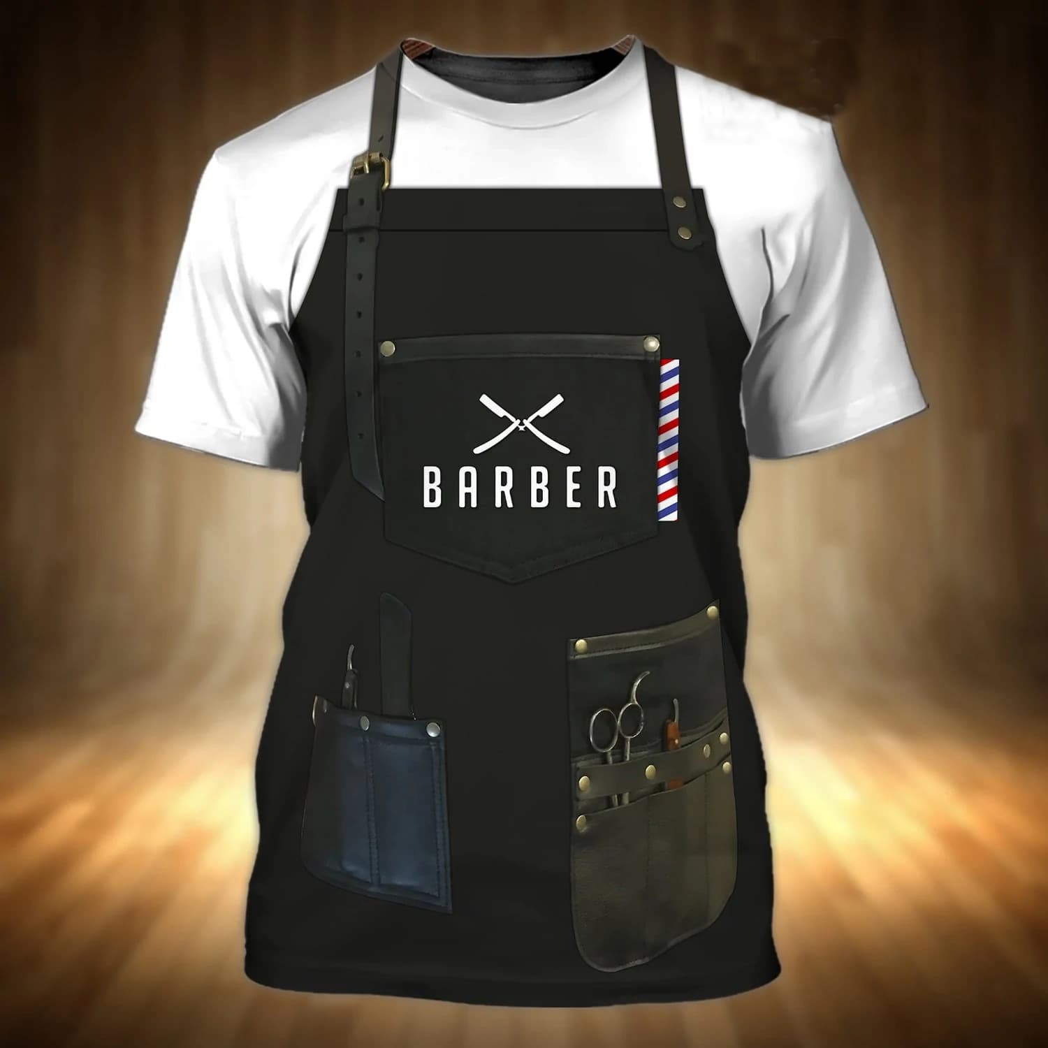 2026 New Summer Barber Clothing 3D Printed Unisex T-Shirt Street Casual Sport Breathable Tee