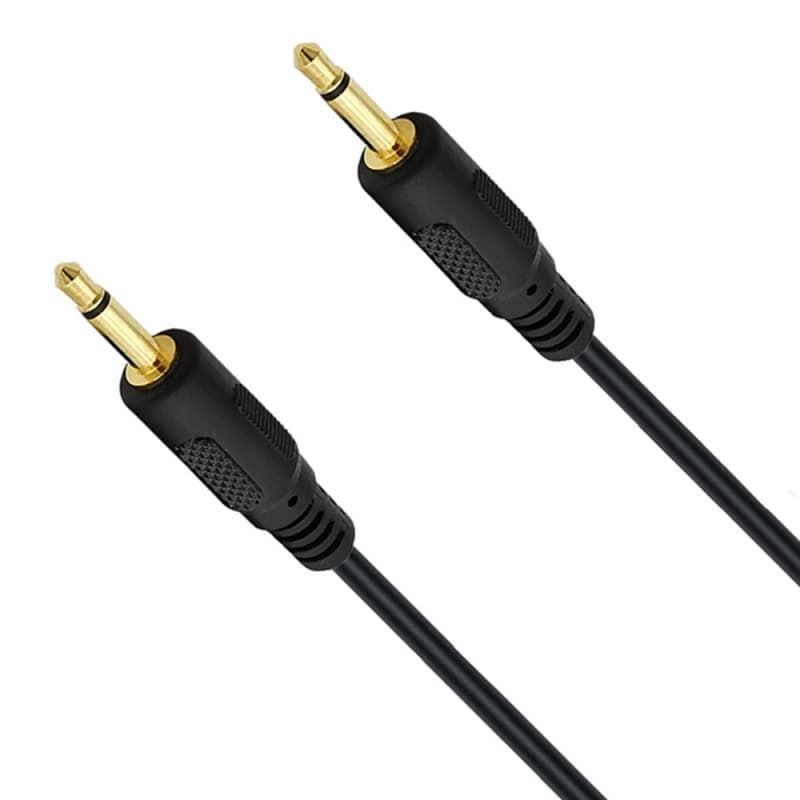 Gold-Plated All-Copper 3.5mm Mono Male-to-Male Audio Cable Headphone Wire Mono Dual Male Connector