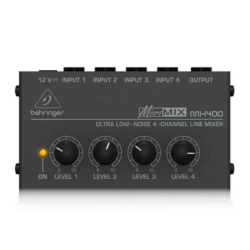 Behringer MX400 Mixer with Effects 4-Channel Small Portable Live Streaming Karaoke Mini Mixer Rack-Mountable