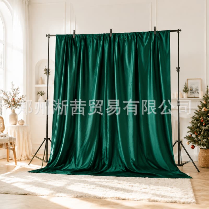 Cross-border wedding background ice silk cloth rod ceiling decoration curtain wedding decoration layout scene curtain
