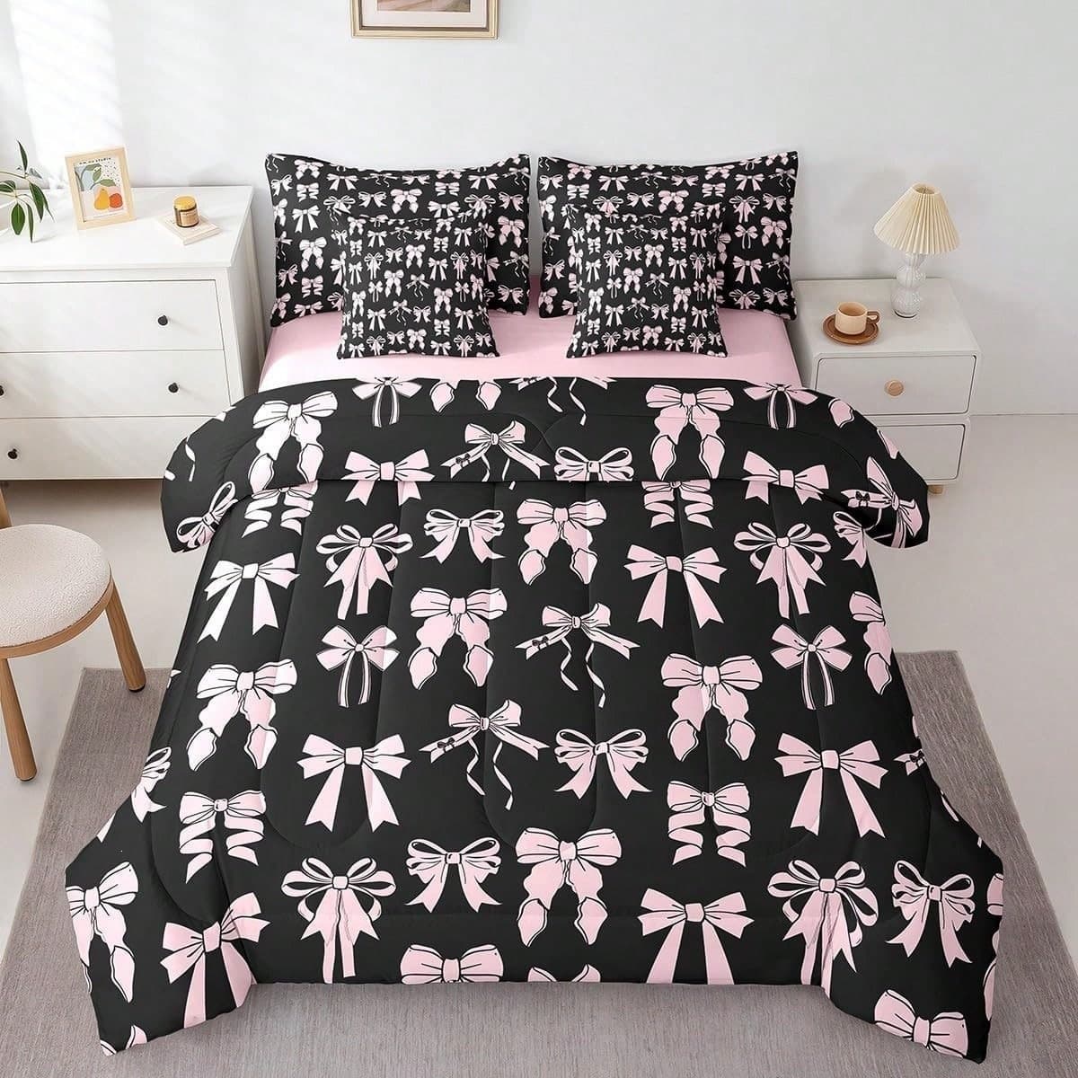 Multiple Styles Butterfly Knot Comfortable Down Alternative Quilted Blanket Amazon Cross-Border Puffy Quilt Set Digital Print Drop Shipping