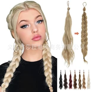 Cross-border Hot Selling Braided Hair Colorful Braid Braiding Tool Dip-dyed Hair Bundle Dopamine Side Ponytail Hair Volume Enhancer