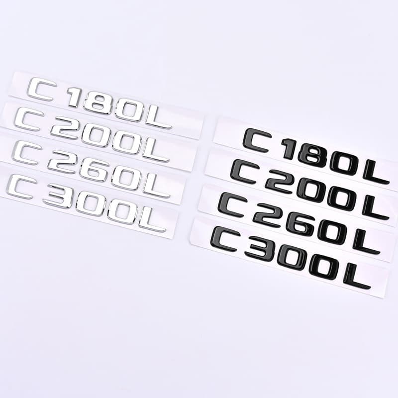 For Mercedes-Benz New Model C180L C200L C260L C300L Letter Number Decal Emblem Badge Displacement Badge