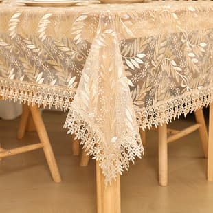 New Chinese Style Willow Leaf Embroidered Tablecloth, Country Lace Coffee Table Cover, Drop Shipping Charity Tablecloth