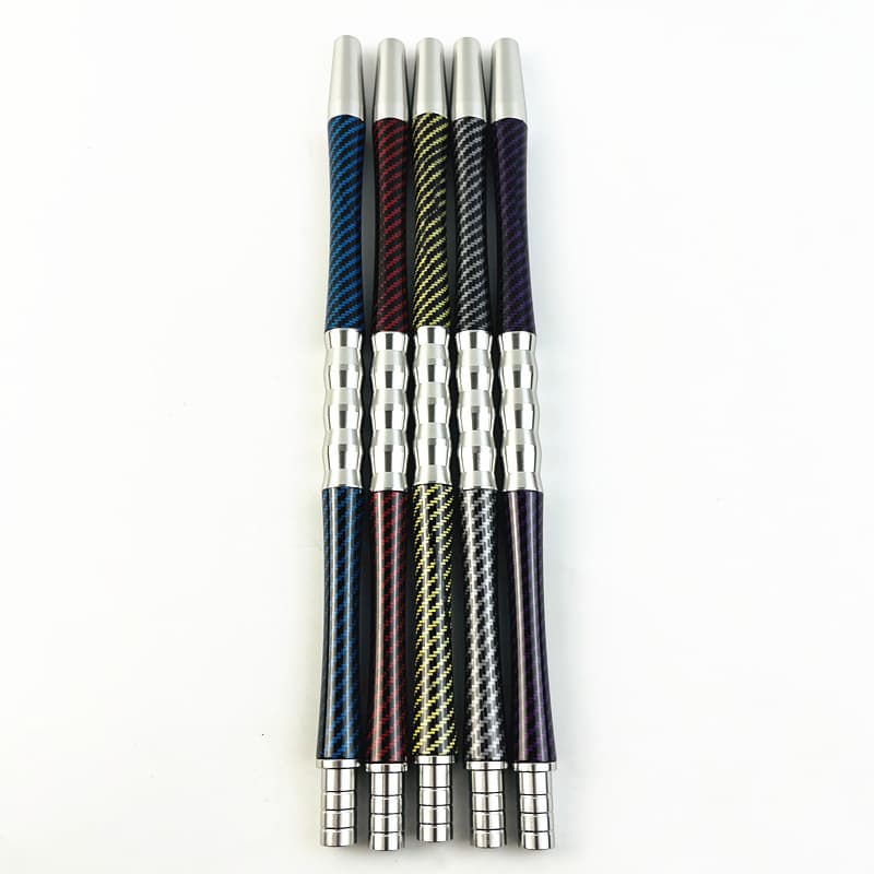 Cross-border supply of Arabian hookah silicone tube handle single aluminum alloy handle hookah tube carbon fiber