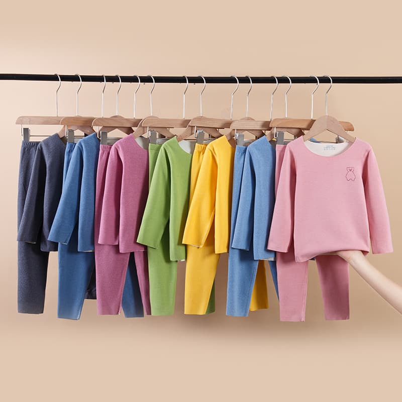 Children's Seamless Thermal Underwear Set, TikTok Popular Double-sided Brushed Flannel Autumn Clothes for Boys and Girls