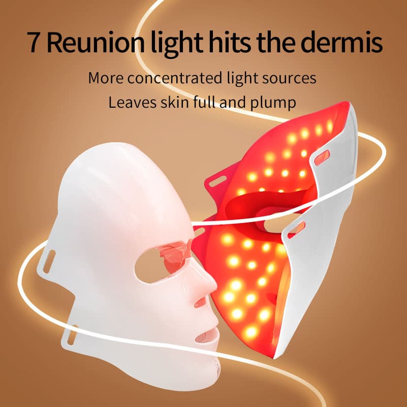 Cross-Border Bestseller Facial Mask Device, Home LED Seven-Color Photon Skin Rejuvenation Beauty Mask, Seven-Color Spectrum Beauty Device