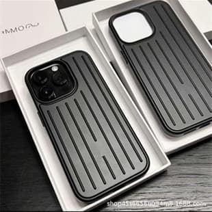 Trendy Aluminum Alloy Suitcase iPhone 17 Pro Max Black Phone Case 16/15/14 13 Metal Case Outer Shell Export