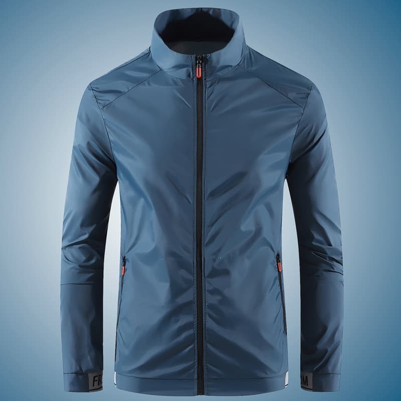 Men's Summer Sun Protection Jacket Ice Silk Casual Thin Breathable Stand Collar Outdoor Fishing Cycling Sports UV Coat