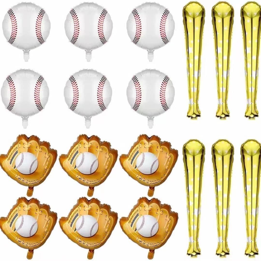 New Cross-Border Baseball Glove Major League Finals Trophy Sports Ball Aluminum Foil Balloon Party Decoration Prop