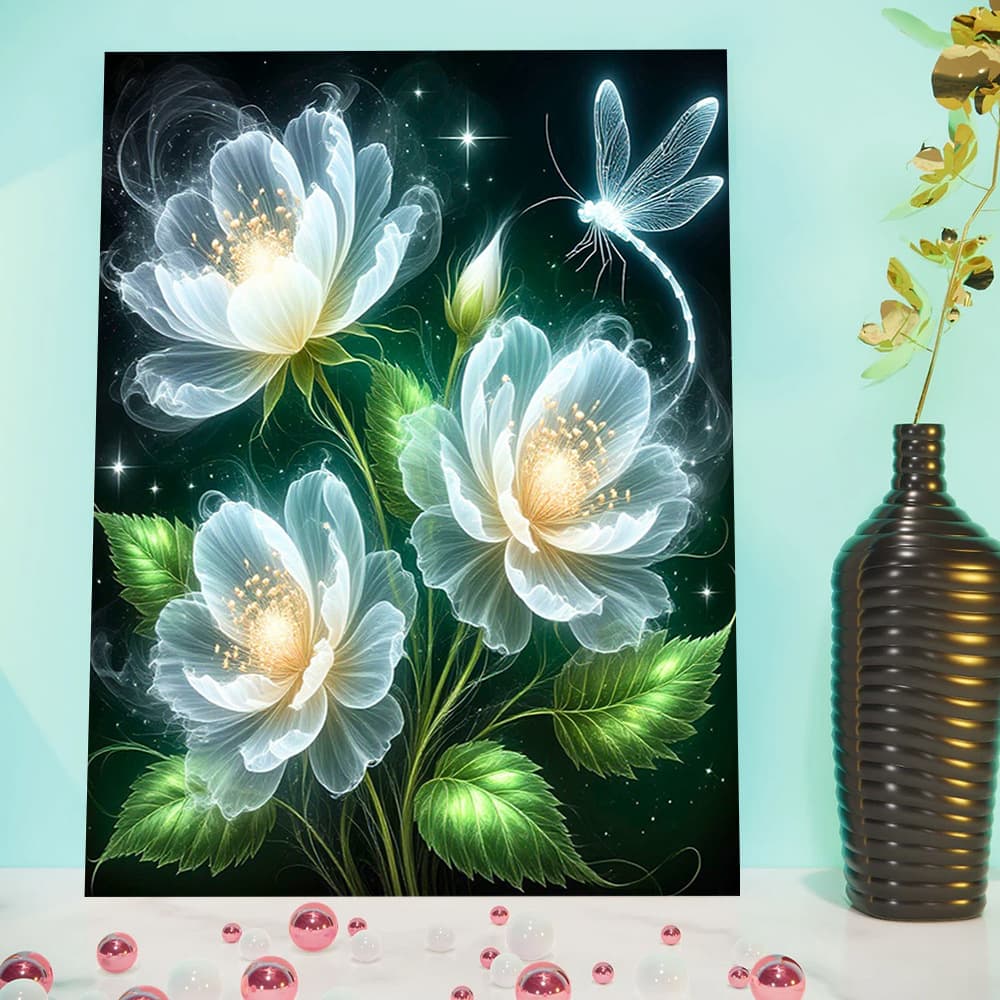 Foreign Trade Diamond Painting Luxury Glazed Flower Luminous Diamond Painting Premium 5D Handmade DIY Luminous Diamond Painting Living Room Decorative Art