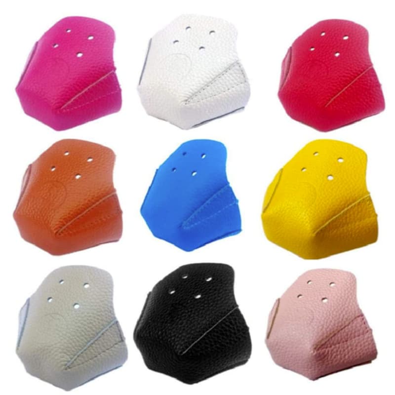 Lychee-patterned leather roller skate toe caps and protective gear