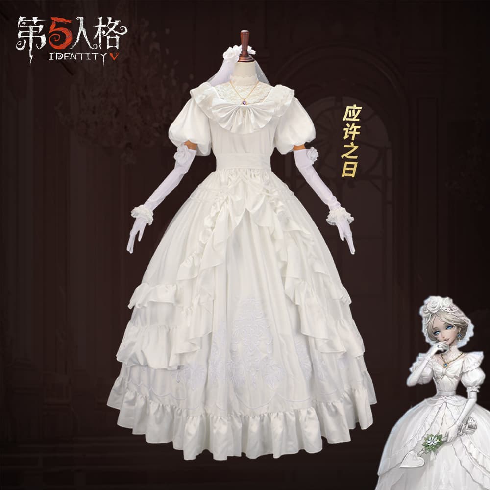 Identity V Lady Red cosplay costume "Promised Day" cosplay Retro Series rare outfit wedding dress set for women