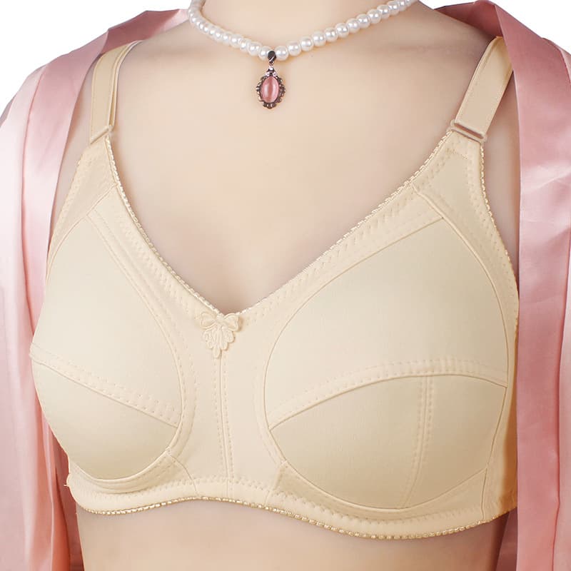 Wireless, Sponge-Free, Thin, Breathable Plus Size Bra for Middle-Aged and Elderly Women, Bulk Wholesale for Cross-Border E-Commerce