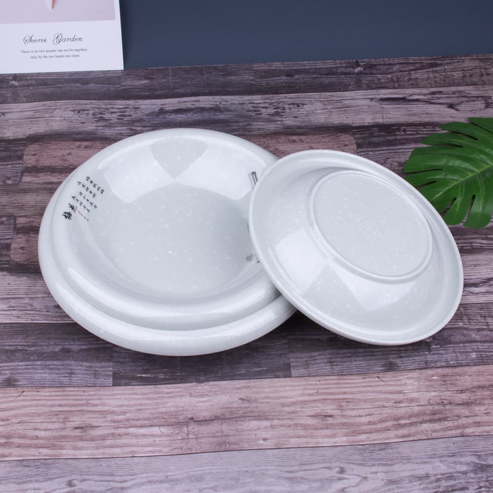 Flared Rim Round Plate Melamine A5 Plum Series Melamine Cake Plate BBQ Plate Thickened Plate Fruit Plate Restaurant