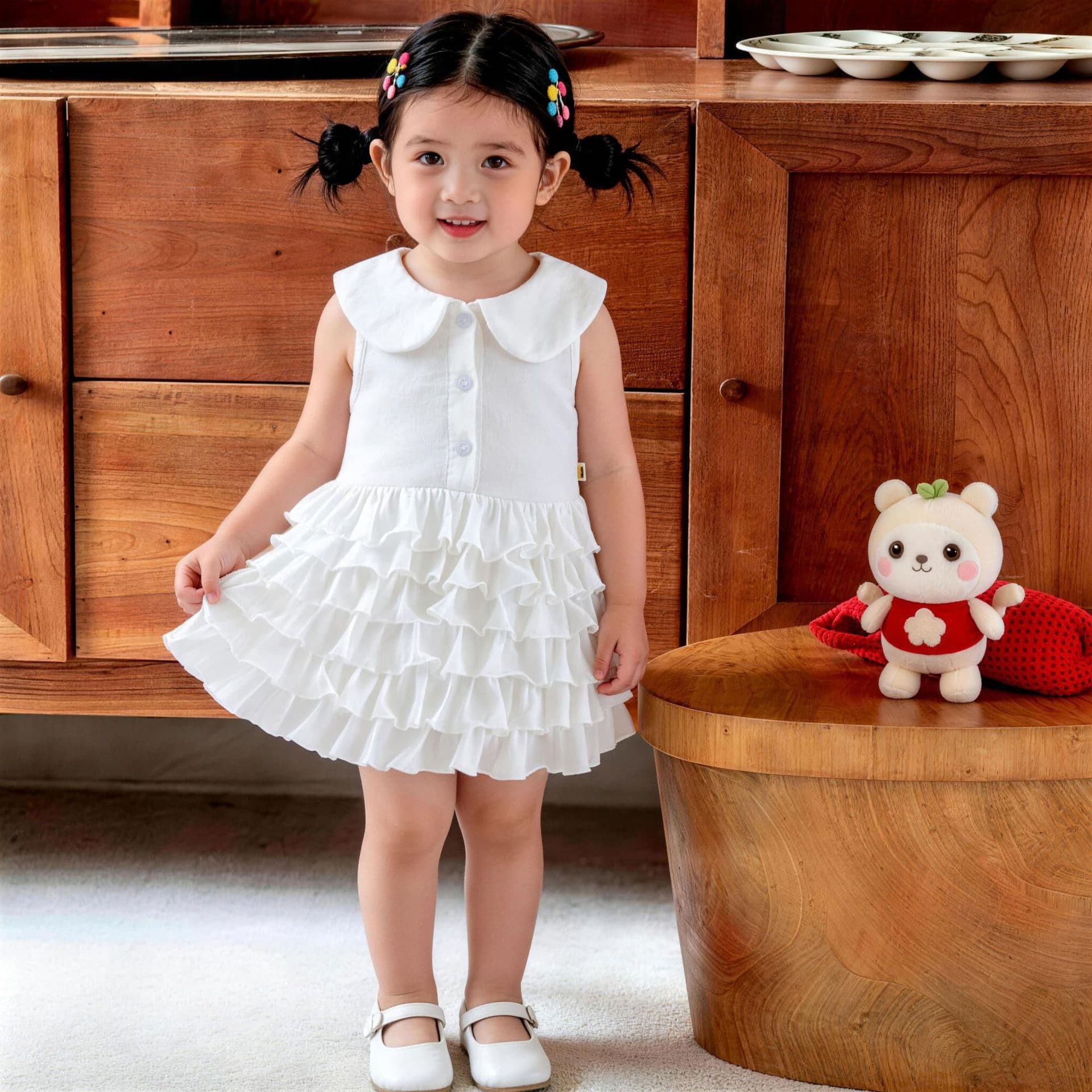 Full Moon Baby Dress Toddler Princess Dress Gown Little Girl Summer Thin Skirt Cute Cake Skirt