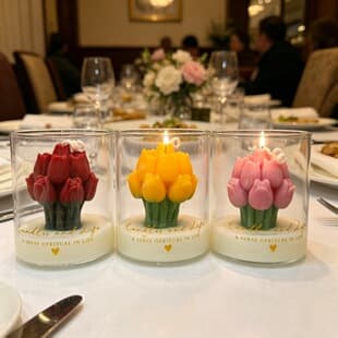 Lover's Flower Scented Candle Ins Atmosphere Fragrance Gift Box Tulip Bouquet Shaped Scented Candle Cup