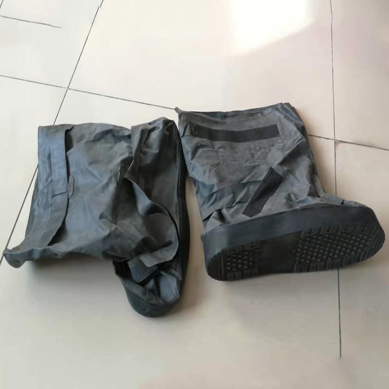 05 Anti-Toxic Shoe Covers, Soft Sole Acid and Alkali Resistant Chemical Rubber Shoe Covers Low-Cut, Short Gray Anti-Toxic Boot Covers, Banggu