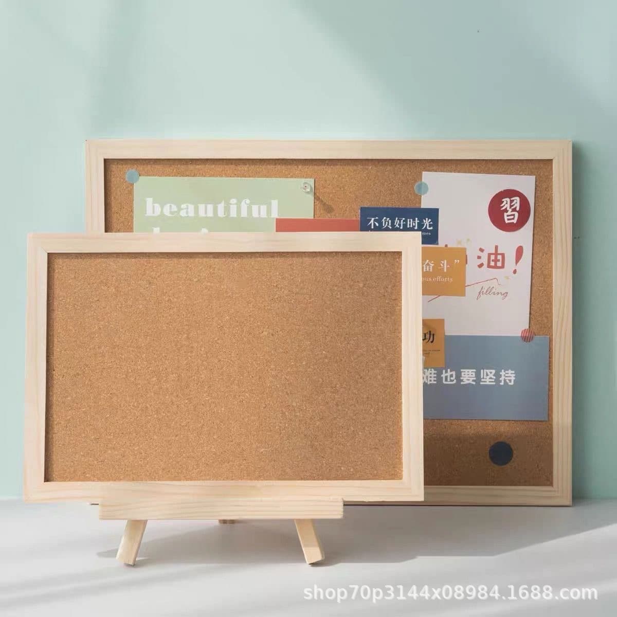 Ins Style Cork Photo Wall with Felt Board, Self-adhesive Wall Sticker for Background Wall Display and Memo Board with Push Pins