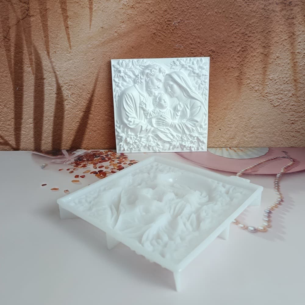 S1889 Wild Crisp Family Semi-3D Wall Hanging Decorative Cement Plaster Mold DIY Silicone Mold
