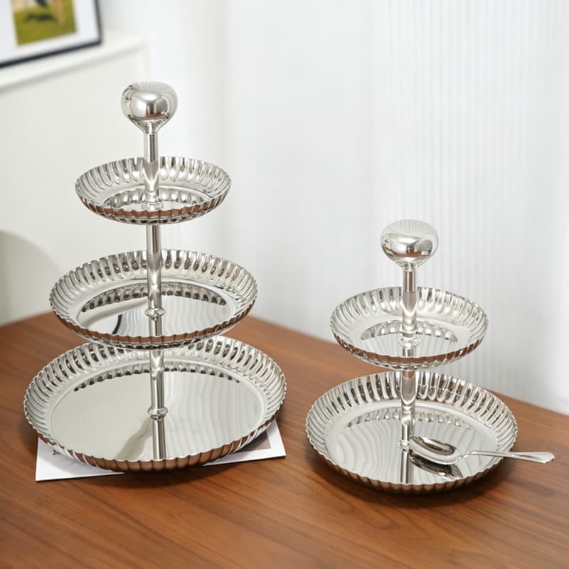 Cross-border Light Luxury Three-Tier Fruit Bowl Ceramic European Style Home Living Room Coffee Table Creative Multi-Layer Snack Dried Fruit Candy Tray