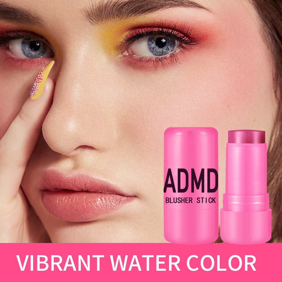 Admd Jelly Blush Stick, Dual-Use Blush Cream for Lips and Cheeks, Clear and Brightening, Contouring and Modifying Blush for the Face, Cross-Border