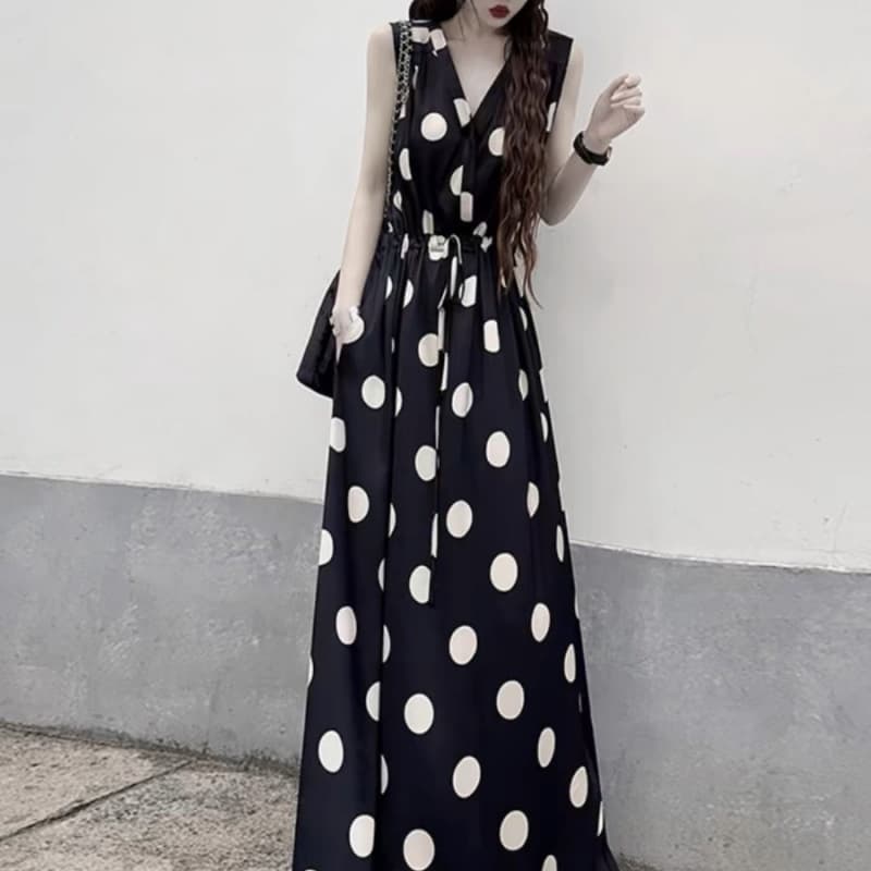 Cross-Border New Year Draped Ankle-Length Dress Tall Plus Size Loose Fit Waist-Cinching Slimming Long Dress